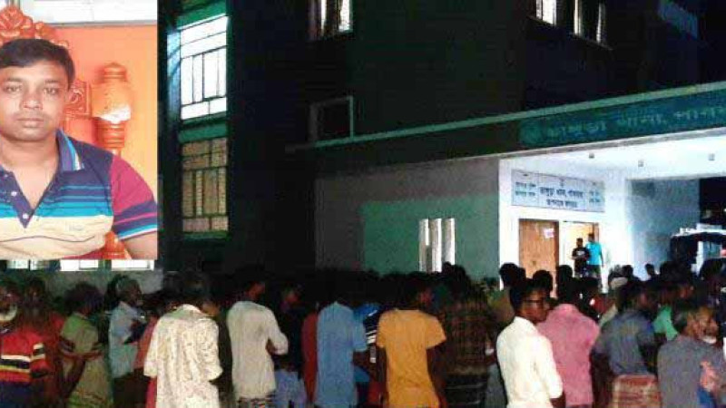 ভাঙ্গুড়ায় মাদক ব্যবসায়ীকে গ্রেফতারের দাবীতে গ্রামবাসীর থানায় বিক্ষোপ প্রদর্শন